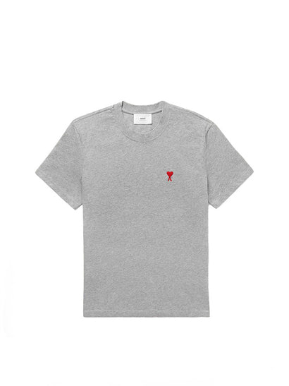 AMI T shirt Grey Red logo